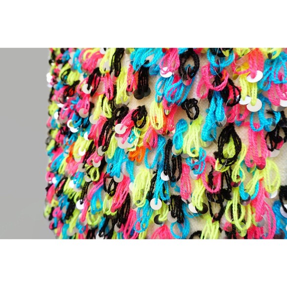 Moroccan Wedding Blanket Pillow Colorful Sequins, Boho Cushion Cover 03YL0452 - Picture 4 of 6